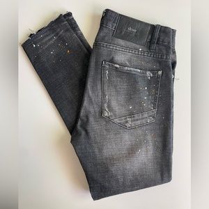Black Zara Men Jeans with paint details